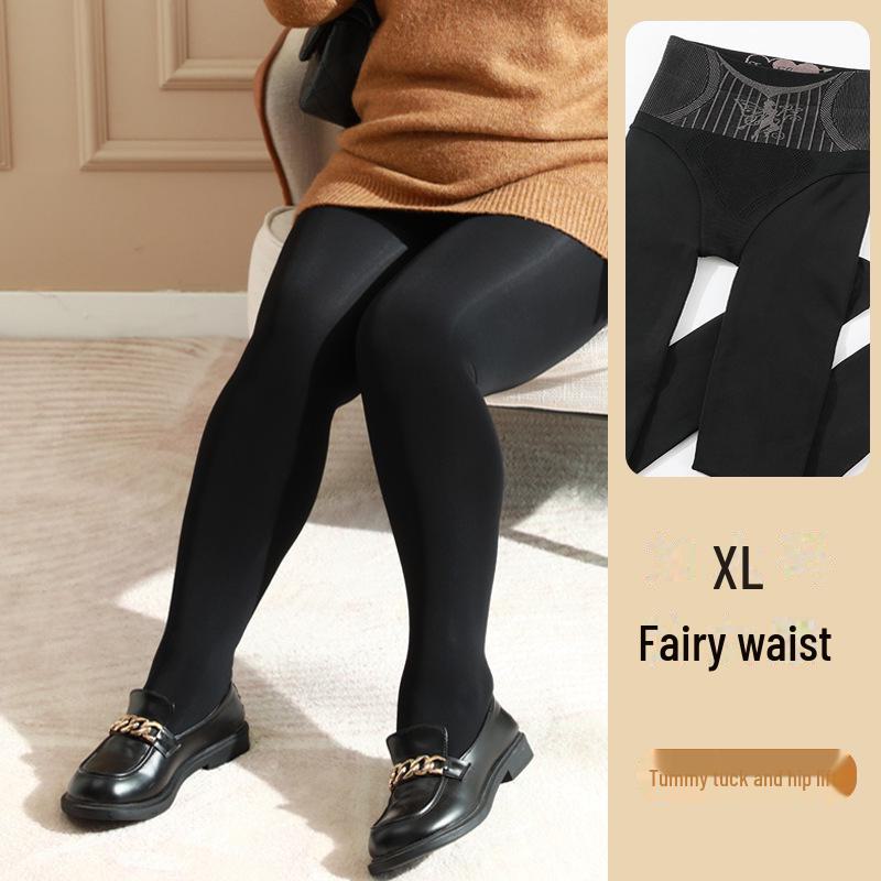 Black Sheer Pantyhose with High Waist & Tummy Control - Floral Fairy Design for All Seasons