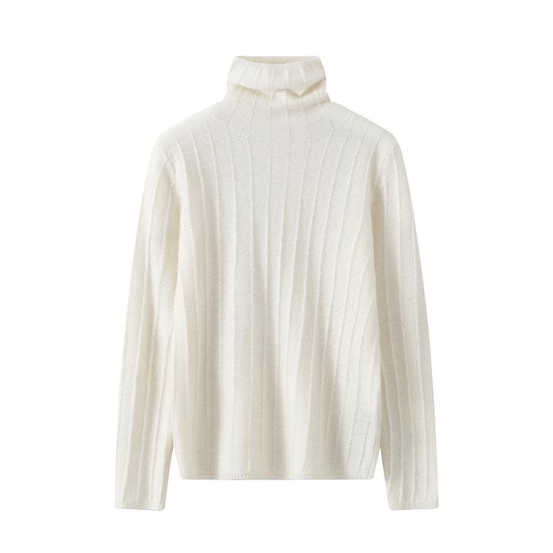 Autumn And Winter New Cashmere Sweater Women'S Heap Neck Sweater Loose Knitted Sweater Versatile Pullover Warm Bottoming Shirt