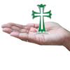 Jesus Cross For Car Dashboard | Christian Car Dashboard Accessories, Metal, 1 Piece (Green Colour)