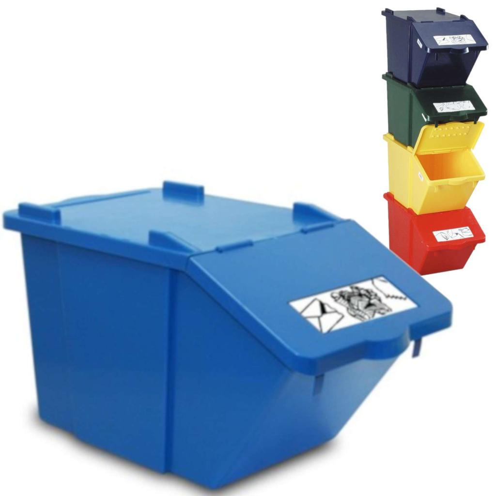 Container for waste sorting, multi-level, modular, blue, 45L