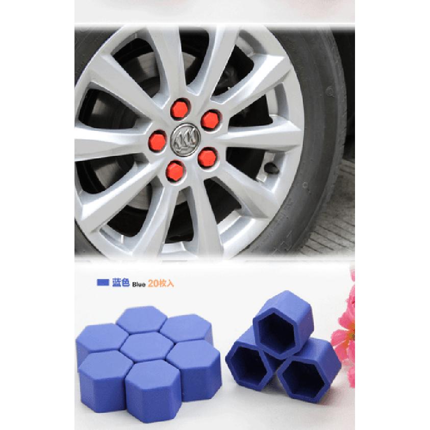 20x Blue Car Wheel Nut Lug Dust Cover Cap Protector Tyre Bolt Hub Screw Cap