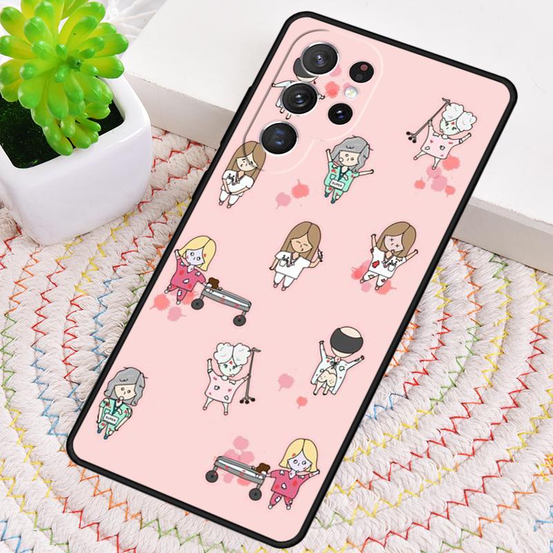 Cute Cartoon Medicine Nurse Doctor Phone Case for Samsung Galaxy note 10 pro S26 Ultra S23 S24 FE S25 S21 S22 PLUS Cove