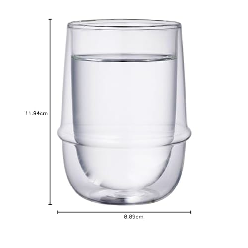 KINTO KRONOS Double-Walled Ice Tea Glass, 350ml, Heat-Resistant, Microwave and Dishwasher Safe, Gift, 23106