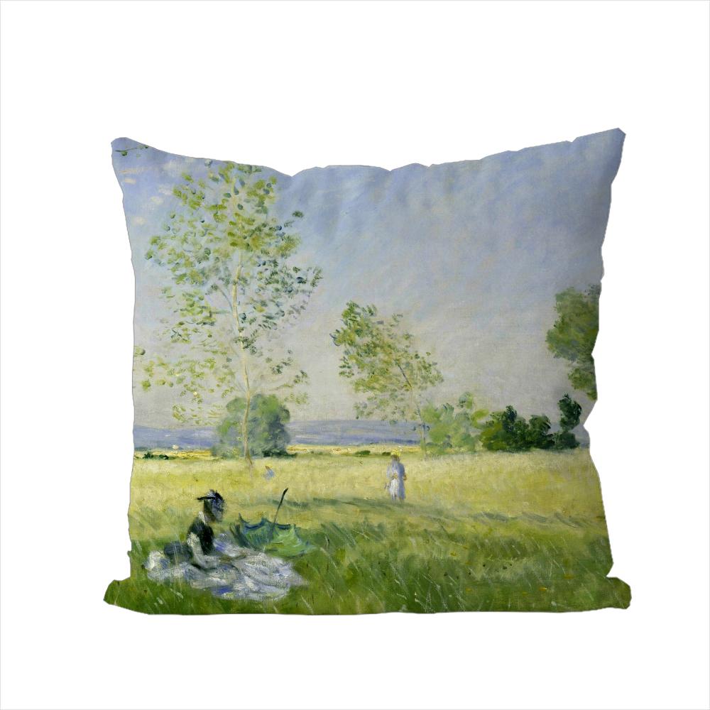 Claude Monet Art Pillow Case For Car Sofa Decorative Home Doublesided Print Plush Square Throw Pillow Cushion Cover