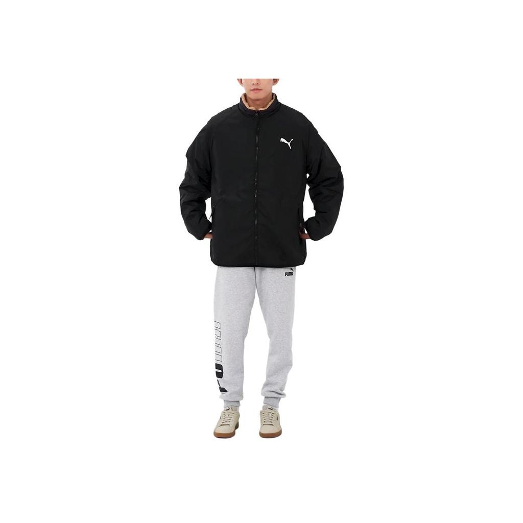 Puma Retro Solid Color Comfortable Reversible Long Sleeve Jacket Men Jackets Black 685836-01