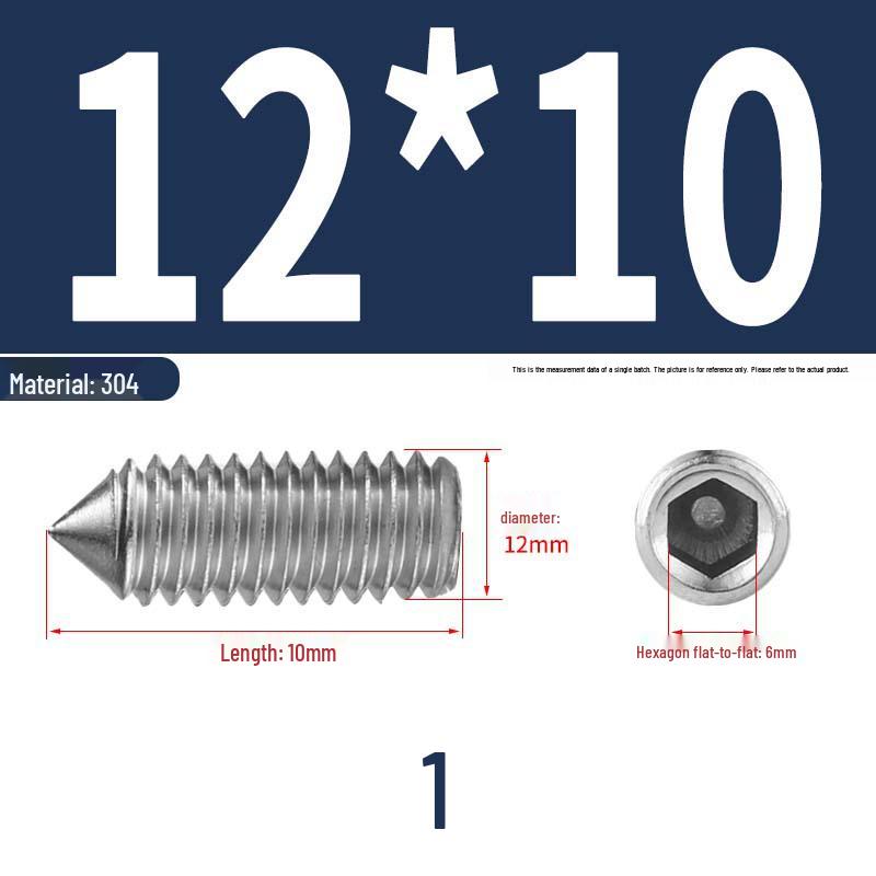 12.9 Edelstahl 304 Innensechskant Kegelspitze Gewindestift M2/M3