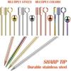 10 Pcs 304 Stainless Steel Food Picks Reusable Cocktail Sticks Reusable Drink Picks Martini Picks Toothpicks Fruit Picks