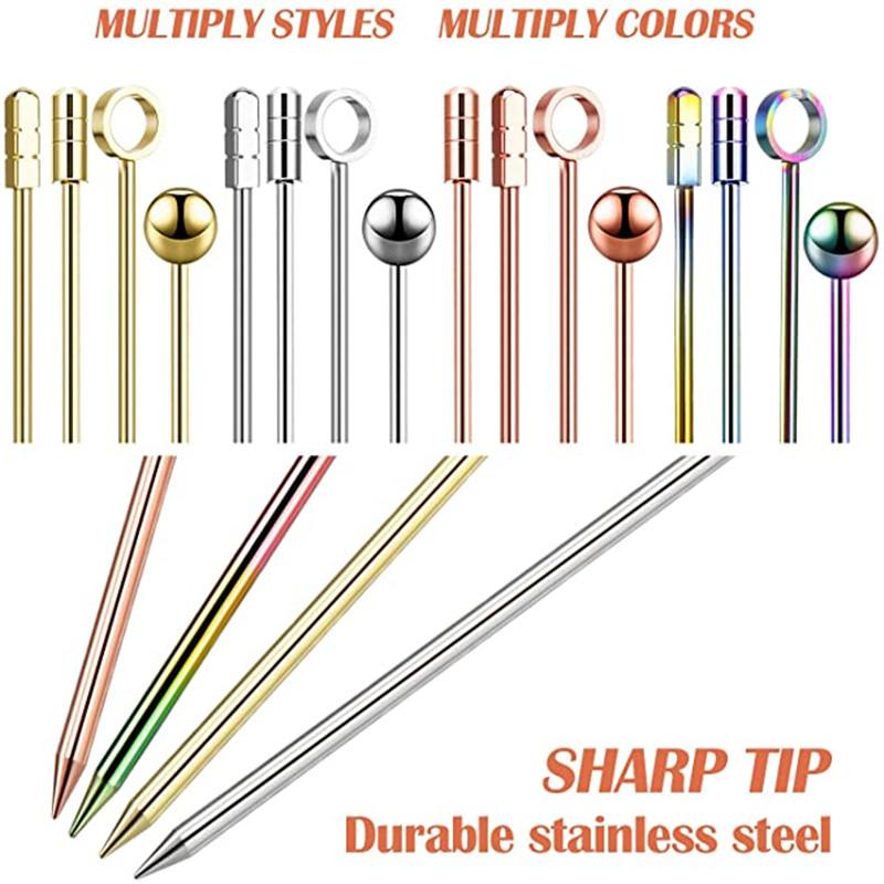 10 Pcs 304 Stainless Steel Food Picks Reusable Cocktail Sticks Reusable Drink Picks Martini Picks Toothpicks Fruit Picks