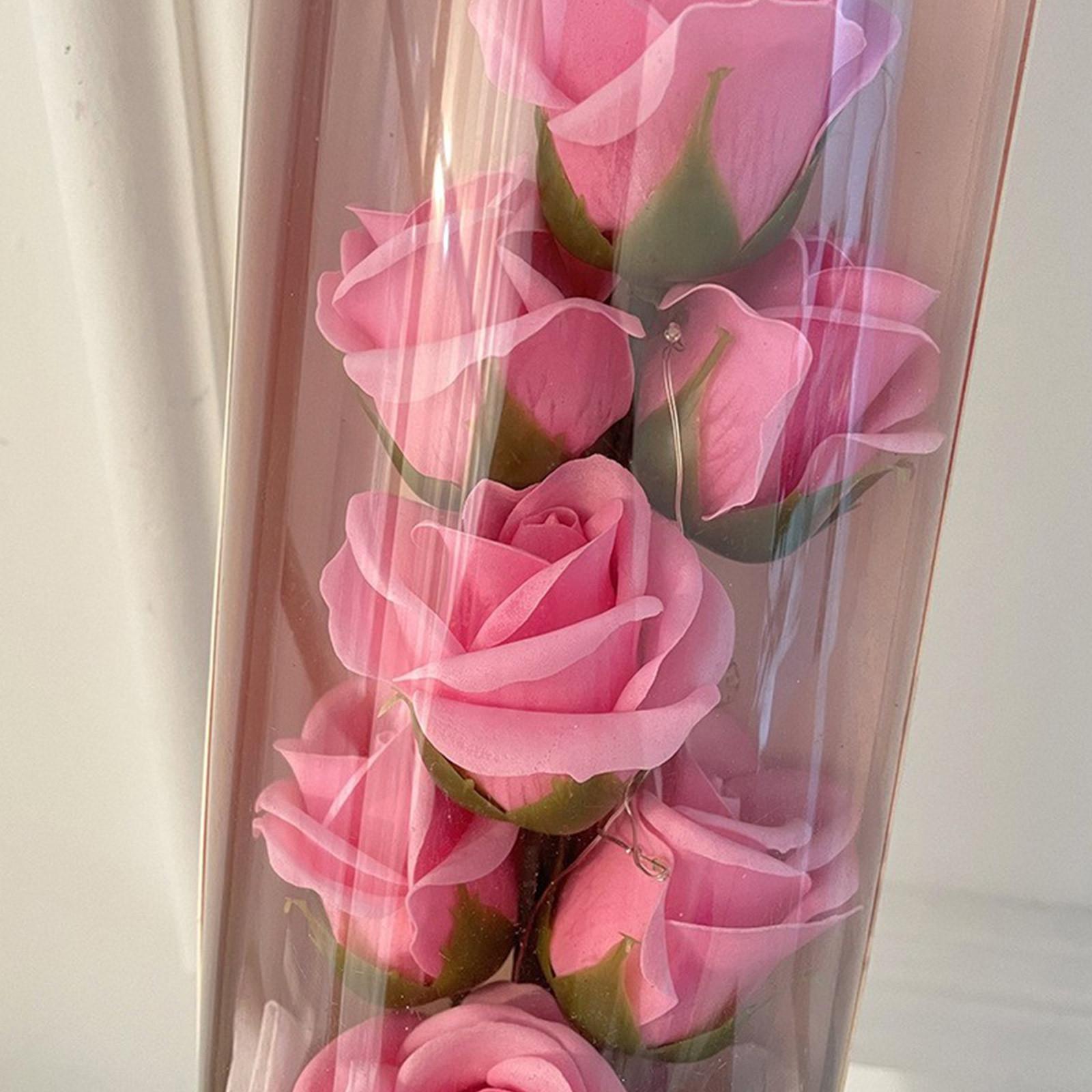 

Букет в виде мыльного цветка с имитацией обнимающего ведра и светоизлучающей круглой длинной бумажной трубкой, вечная цветочная коробка 1 коробка One Size розовый