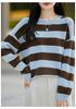 2026 Spring/Autumn Women's Round Neck Striped Wool Sweater - Loose, Casual, Versatile Knitwear