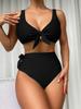 Sexy Set Bikini Micro Costume da Bagno Donna 2025 Monocolore Scollo a V Due Pezzi Costume da Bagno Spiaggia Nuoto Costume da Bagno Monokini Biquini Uscita