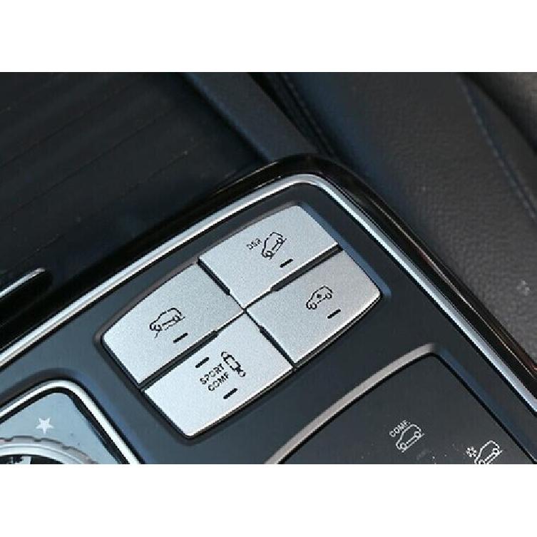 For Benz GL ML 2012-2016 Silver Aluminum Suspension Adjustment Button Stickers