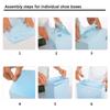 6Pcs Plastic Shoe Box Stackable Foldable Shoe Drawer Storage for Case top sale