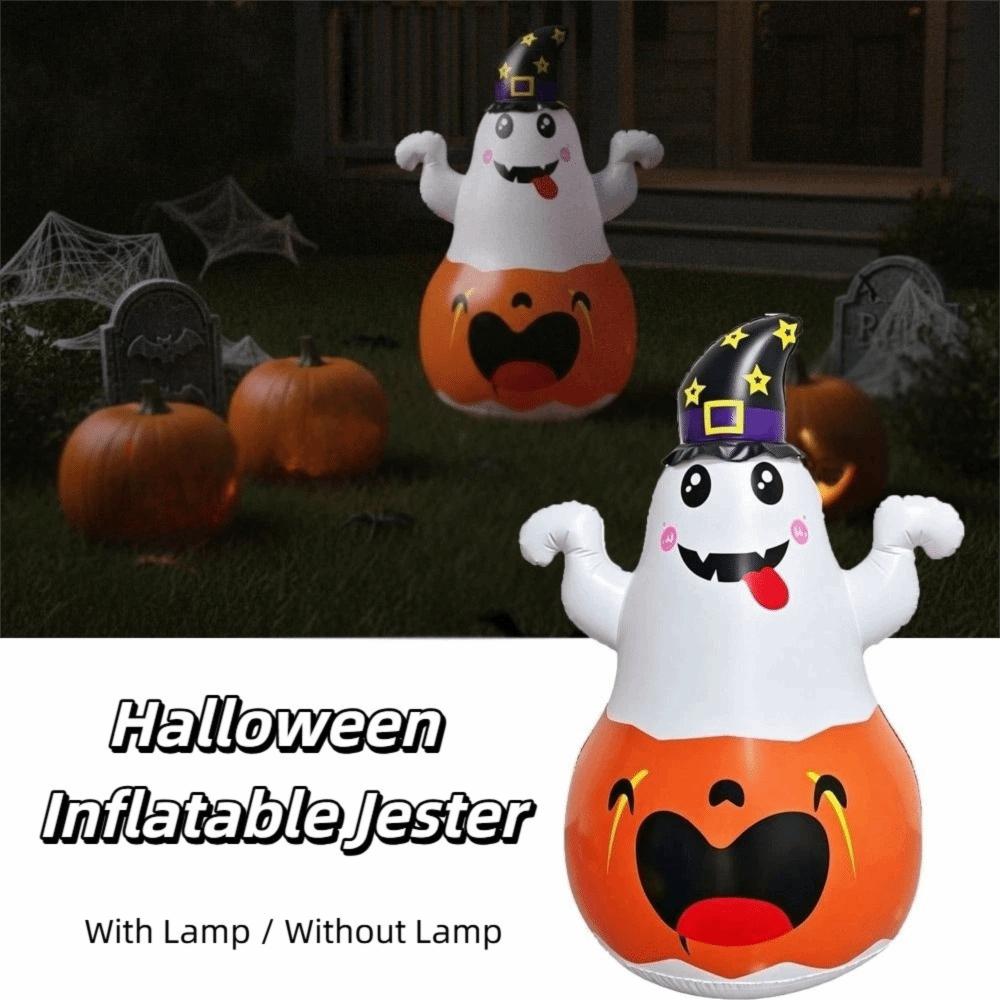 PVC Material Inflatable Pumpkin LED Light Inflatable Witch Hat Holiday Decoration
