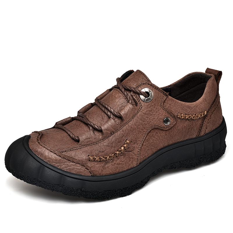 

Модные мужские туфли из натуральной кожи, новые трендовые мужские кроссовки для походов, удобная мужская обувь для походов, универсальные кроссовки для активного отдыха на открытом воздухе, нескользящие туфли на плоской подошве 48 коричневый