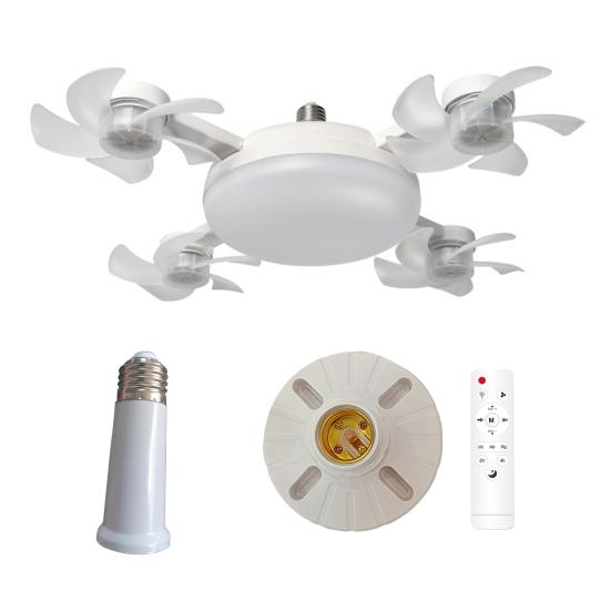 Ceiling Fan Light with 3 Color Temperature Adjustable Brightness LED Bulb Quiet Fan Combo Low-noise Operation Fan Light Fixture