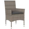 VidaXL Ensemble à manger de jardin et coussins 7 pcs gris rotin verre, ensemble de salle à manger d'extérieur, meuble de 3278559