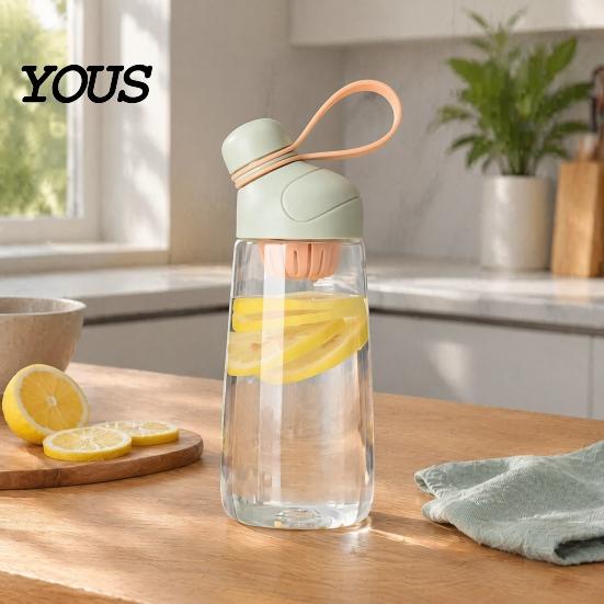 Wide Mouth Hydration Flask Tritan Plastic Water Bottle, with Leak Proof Lid, 600ml Capacity, Fast Portable Office Jug Drinking Spout Sports