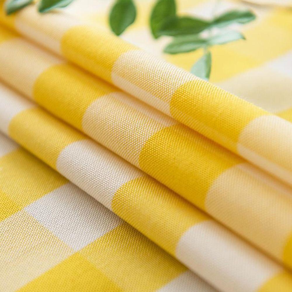 2 Pack Yellow and White Gingham Tablecloth 54 X 108 Inches Plastics Desktop Decoration Rectangle Waterproof & Wrinkle