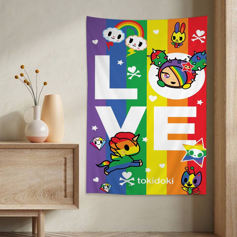 Japan Tokidokis Cartoon Tapestry Art Science Fiction Room Home Decor Wall Hanging Sheets