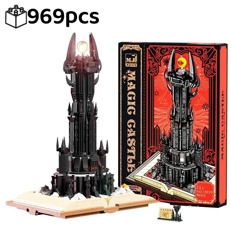 Creative Black Tower Magic Book Construction Blocks Book Expert Ideas Bricks Dark Tower Featuring Lights Assembly Boys Toy Designed For Children Gifts