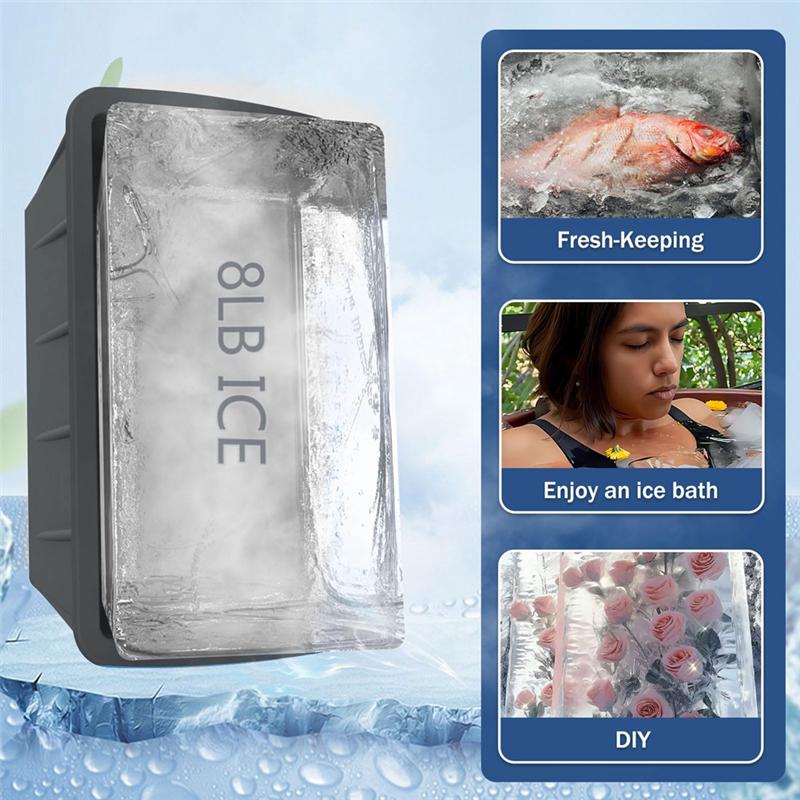 ABWR-Extra Large Ice-Cube Molds 4Pack Silicone Ice Block Molds For Ice Plunge Tub, Reusable Ice-Cube Trays For Freezer