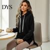 Autumn Winter Outfit Women Velvet Hoodie with Kangaroo Pocket, Long Sleeve Pullover Hooded Sweatshirt Sweatshirt, Loose Casual Drawstring Top for Fall