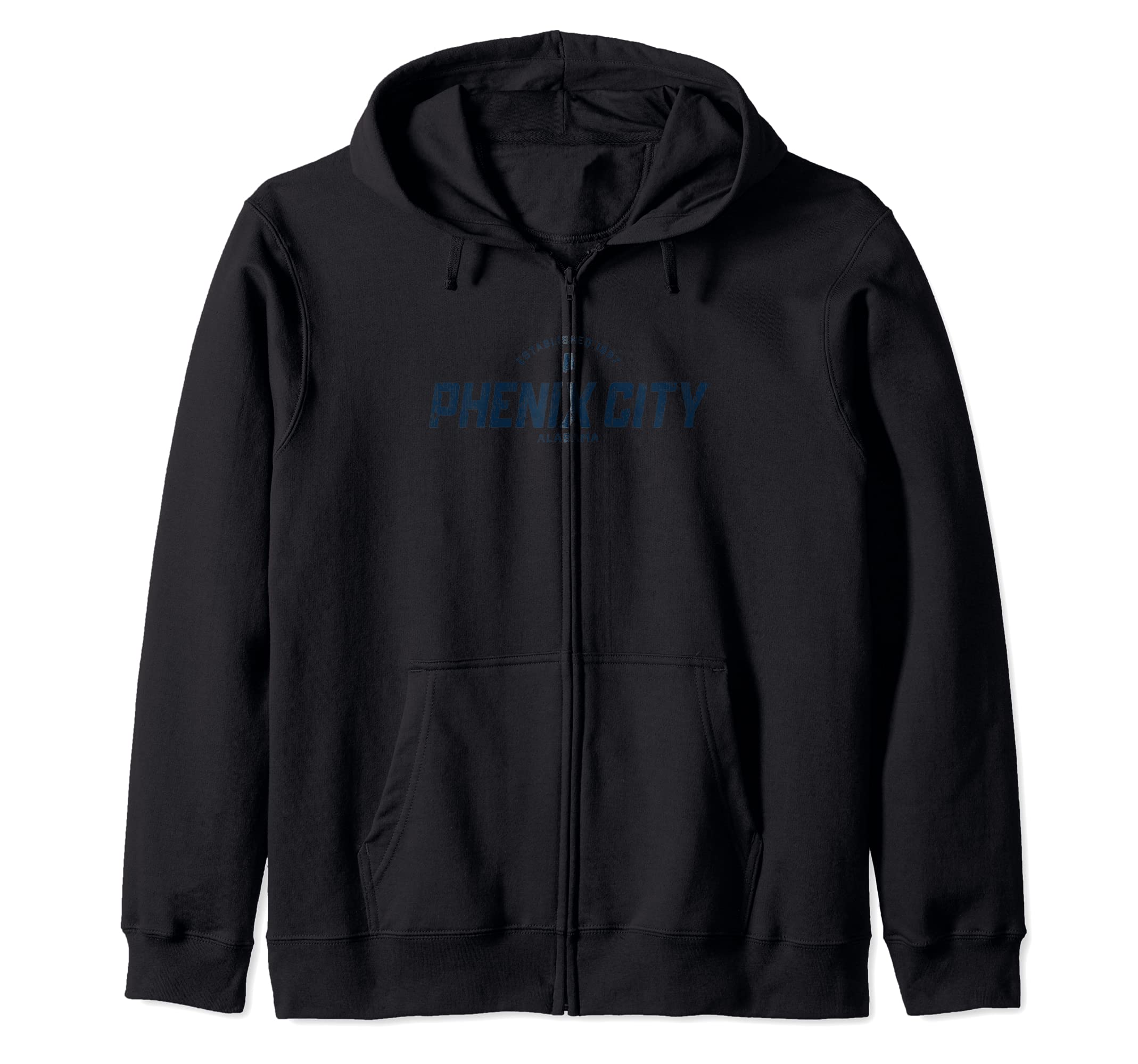 

Phenix City Alabama AL Vintage Athletic Navy Sports Logo Zip Hoodie чёрный