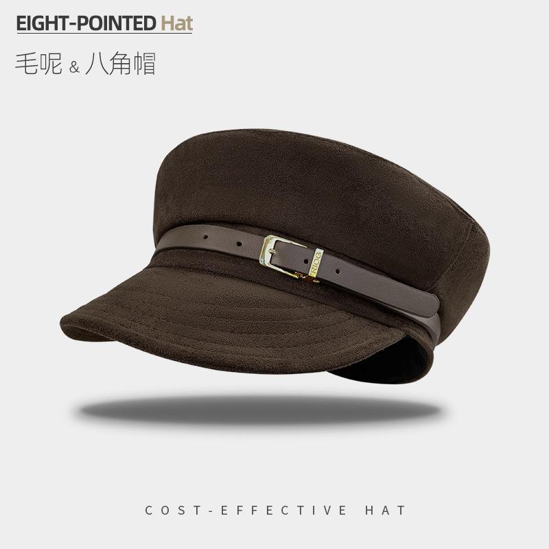 British Retro Octagonal Hat Children S Season Versatile Face Little Beret Literary Newsboy Hat