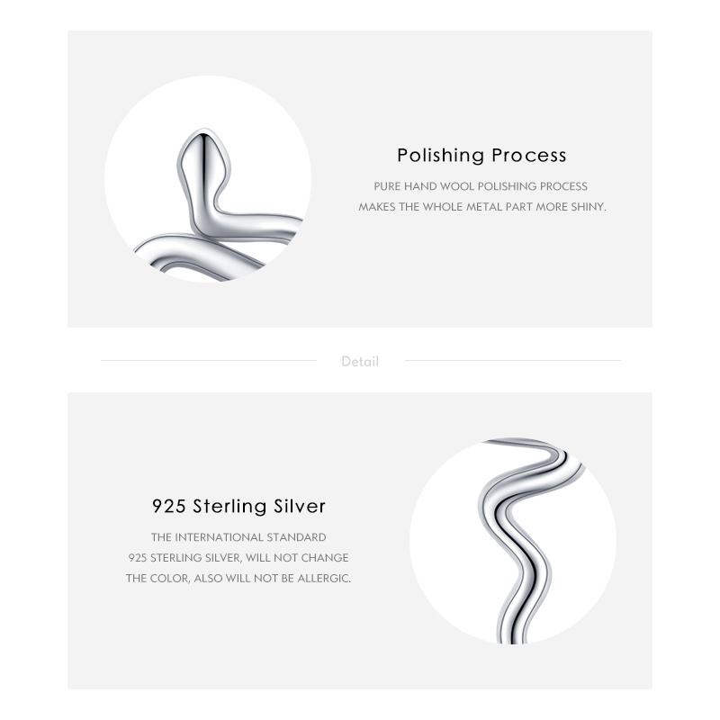 Modian 925 Sterling Silver Cute Small Line Snake Trendy Stud Earrings Gold Color Earring For Women Jewelry