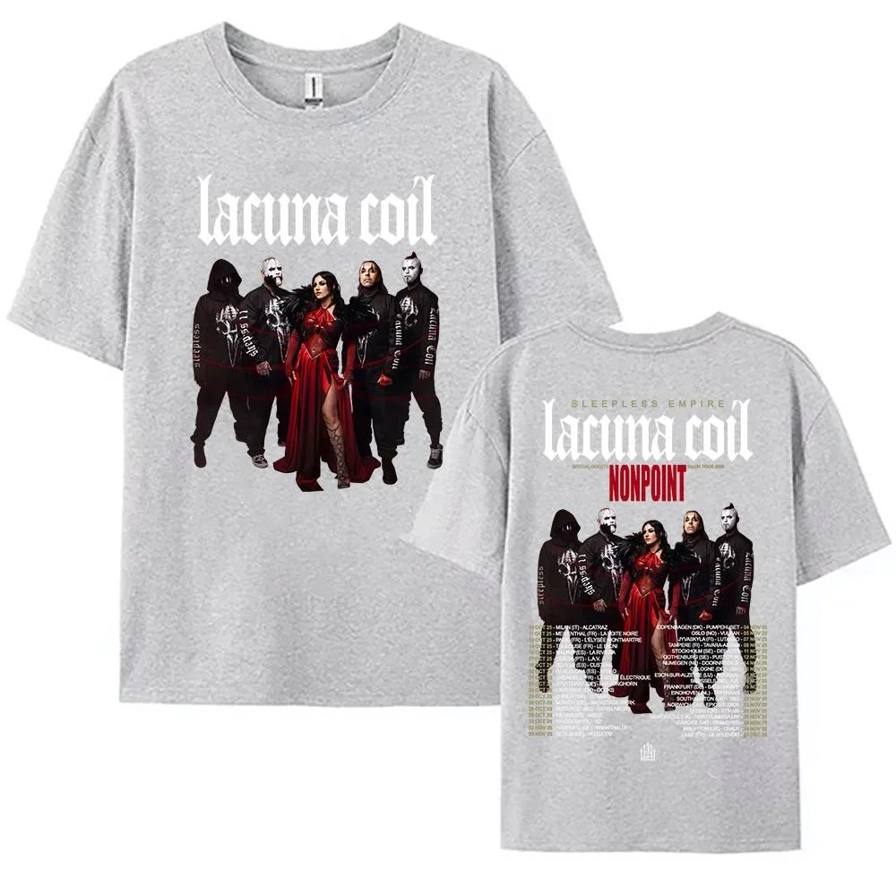 Lacuna Coil Sleepless Empire Tour 2025 Tshirt Short Sleeve Cotton Fashion Print Tshirt Loose Casual Unisex Wounisex Teeshirt Street