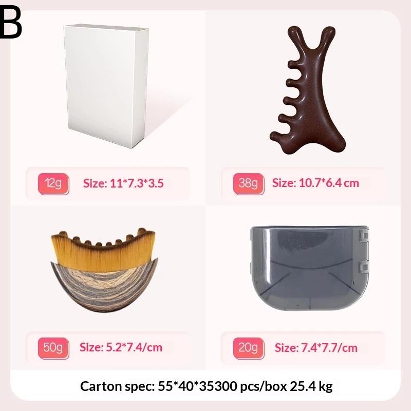 Lymfatický konturovací štětec na obličej Tělový kartáč na suché kartáčování Koupelnový kartáč Dřevěný masážní hřeben Konturování obličeje a lymfatická masáž