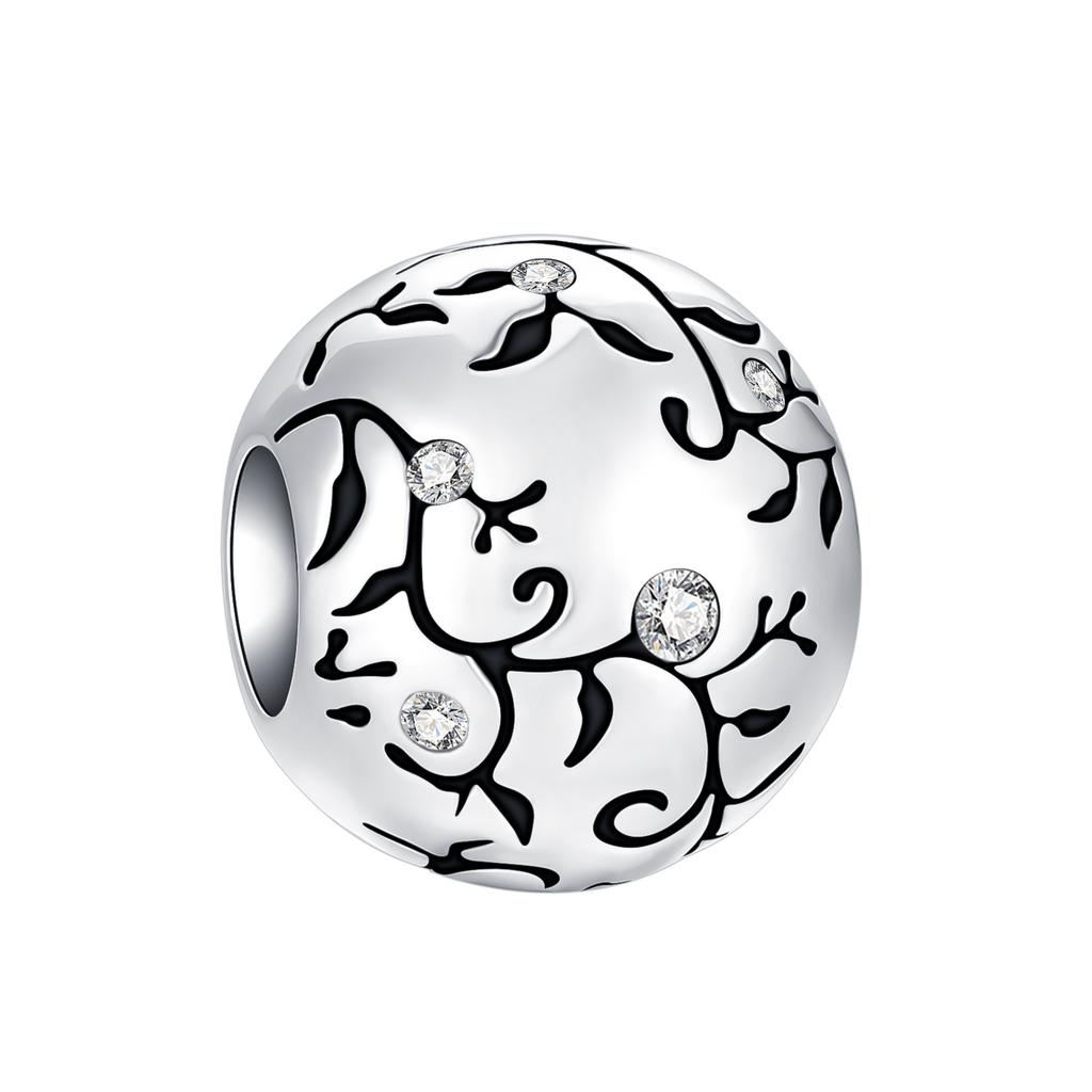 Boy Girl Pendant Heart-Shaped Flower Zircon Beads Jewelry Beads For Original Bracelet Plata De Ley Boutique Charms Gift