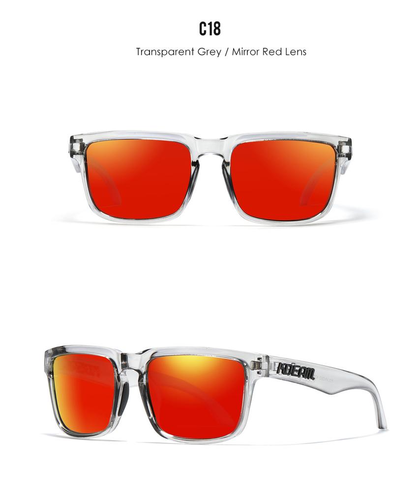 KDEAM Brand Men Square Polarized Sunglasses Colorful Design Cool Fashion Women Shades Summer Sun Glasses Mirrored Coating Lens