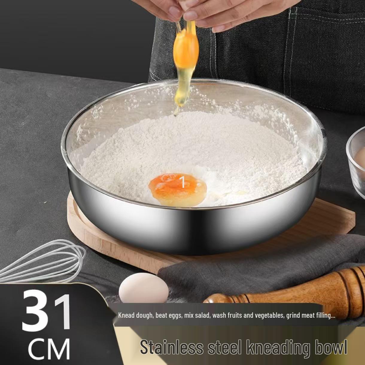 Золотая многоцелевая миска из нержавеющей стали - Extra Thick, пищевая, для замешивания теста и рисовых мисок.