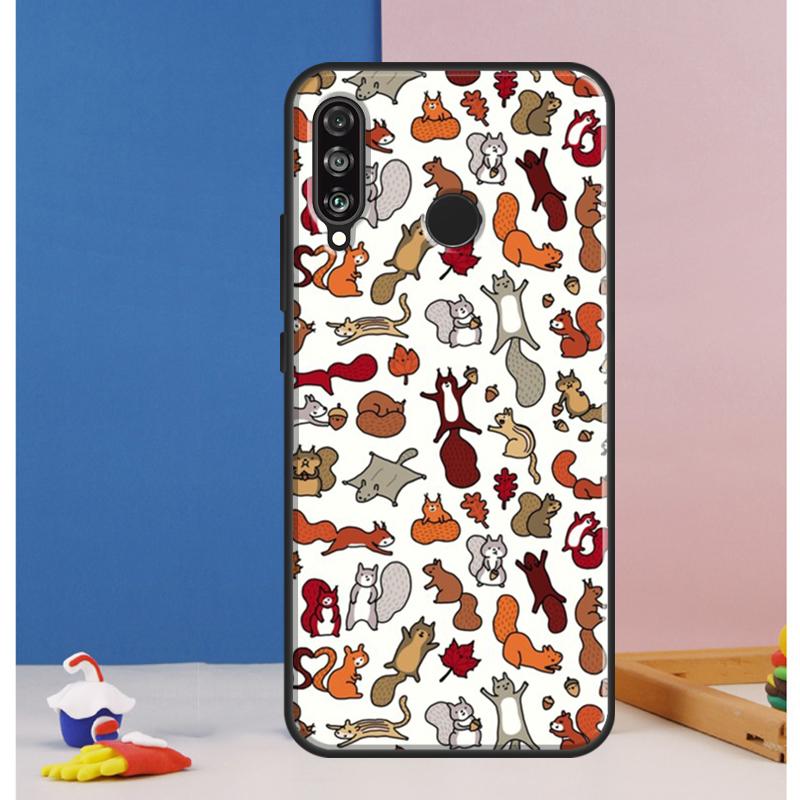 Cartoon Animal Squirrel Case For Huawei Nova Y70 Y60 Y90 Y61 Y91 Y72 Y73 12s 12i 11i 8i 9 10 SE P30 P40 Lite P60 Pro