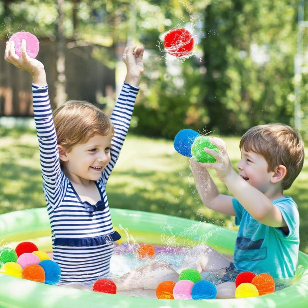 Water Reusable Balls Reusable Water Balloons For Pool Parties Quick-Fill Splash Balls For Kids Absorbent Outdoor For Summer