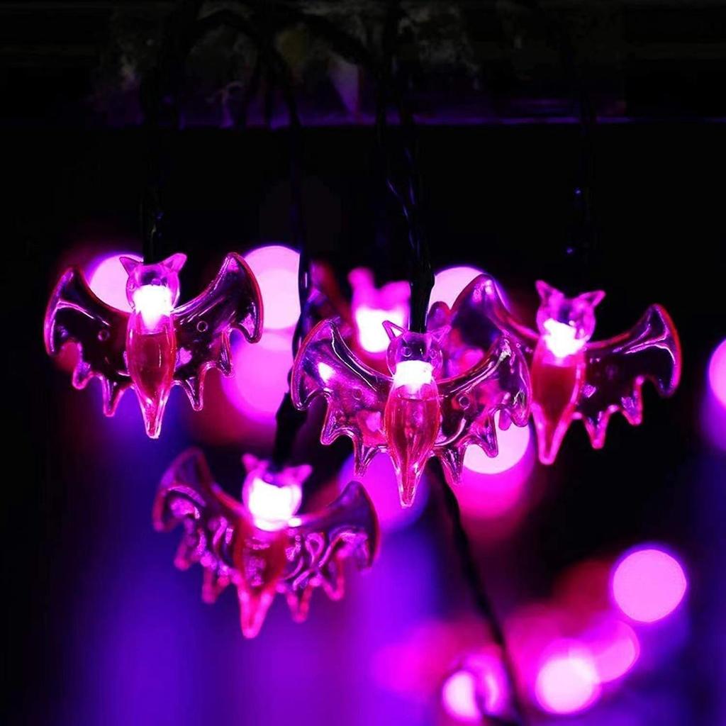 LED Halloween String Lights - Pumpkin, Ghost, Skull & Bat Decorations for Haunted House Atmosphere