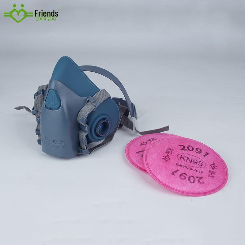 Mascherina Antipolvere in Silicone Lianyou 7502 con Filtri 2091/2097 per Costruzioni, Decorazione e Molatura.