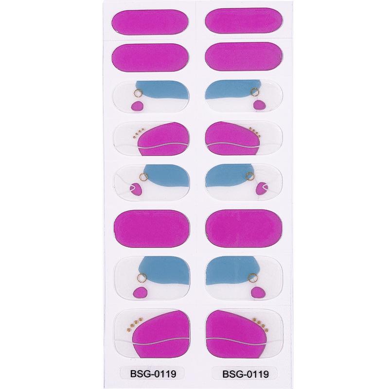 Gel Nail Sticker New Gold Color Semi-baked Nail Sticker Decoration