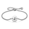 Vnox 26 Letters A-Z Initial Round Bracelet for Men, Stainless Steel  Adjustable Link Chain, Personalized Wristband Jewelry Gifts