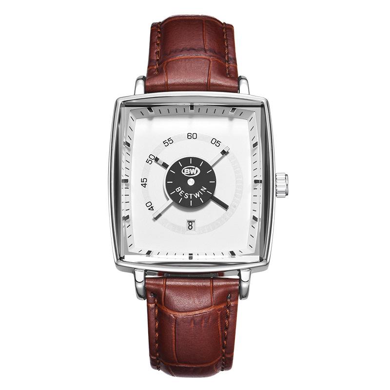 

High-End Men S Quartz Movement Watch Fashion Square Disc Belt Watch