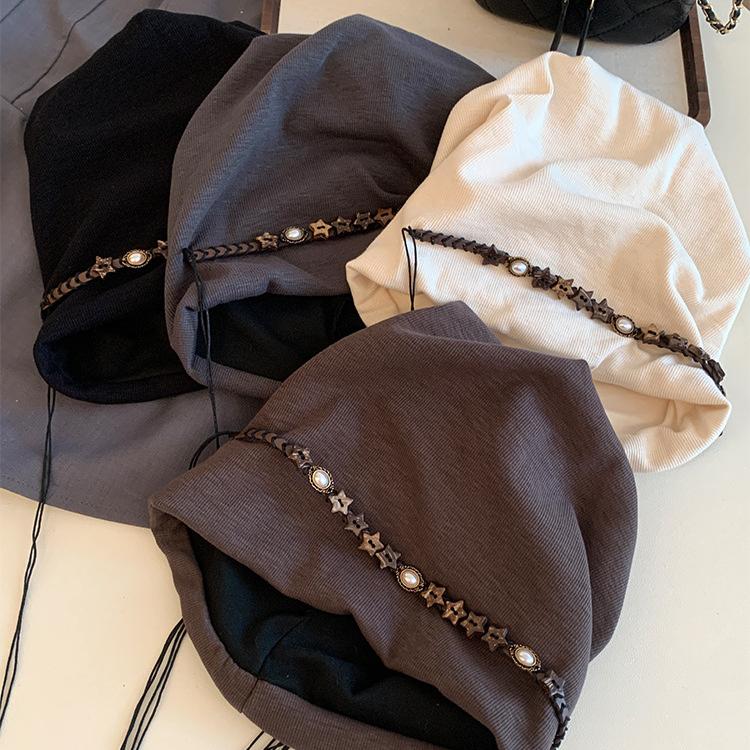 Autumn and Winter Hats Women's Pentagram Headgear Retro Big Brim Cold Hat