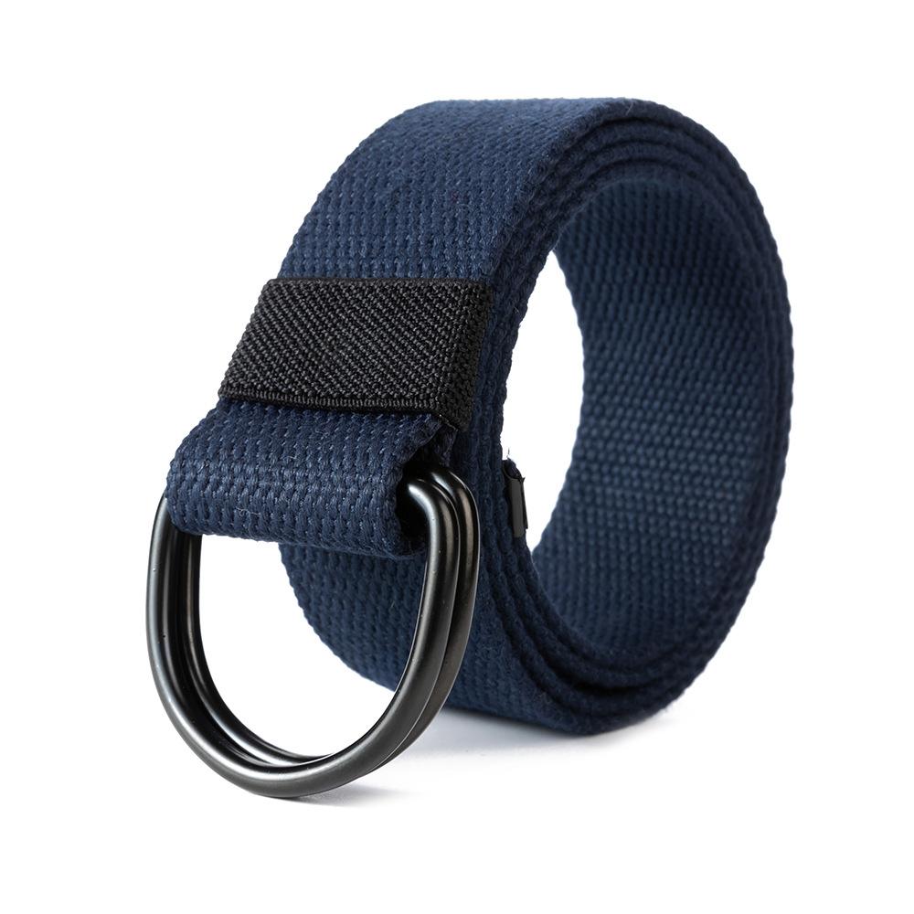 Nylon Double Loop Buckle Belt for Men Women's Daily Fashion Canvas Belt Woven Belt with Adjustable and Elongated Tactical Belt