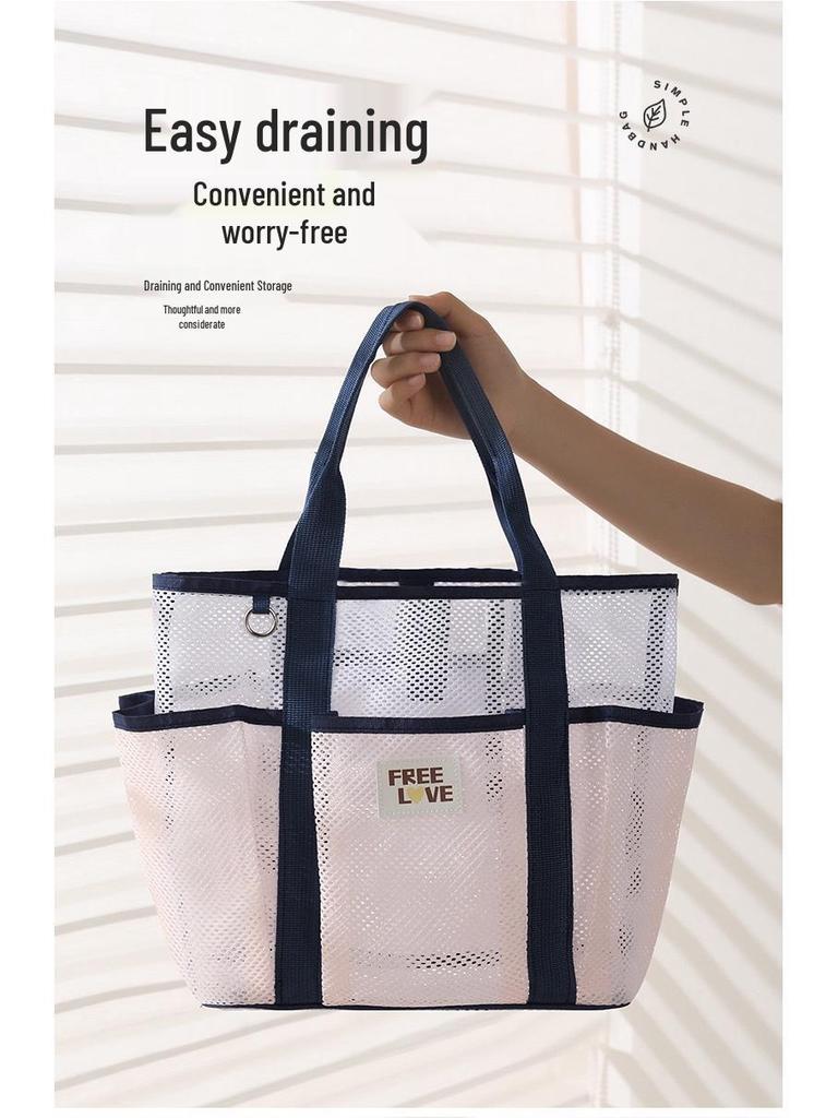 Women's Large Capacity Multi-Layer Mesh Cosmetic Bag with Multi-Pocket Storage