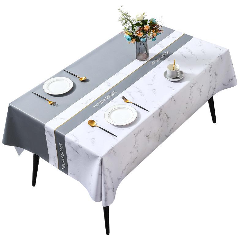 Tablecloth Wind Waterproof, Oil-Proof And Anti-Scalding Solid Color Pvc Tablecloth Coffee Table Cloth Beige