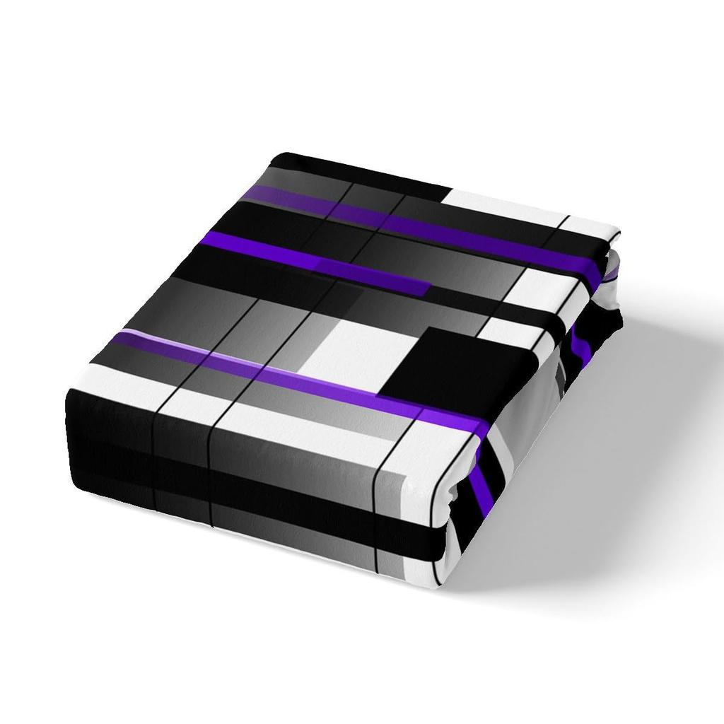 Black Purple Abstract Lines Three-Piece Quilt Cover 3D Digital Printing Bedding Set Bed Cover