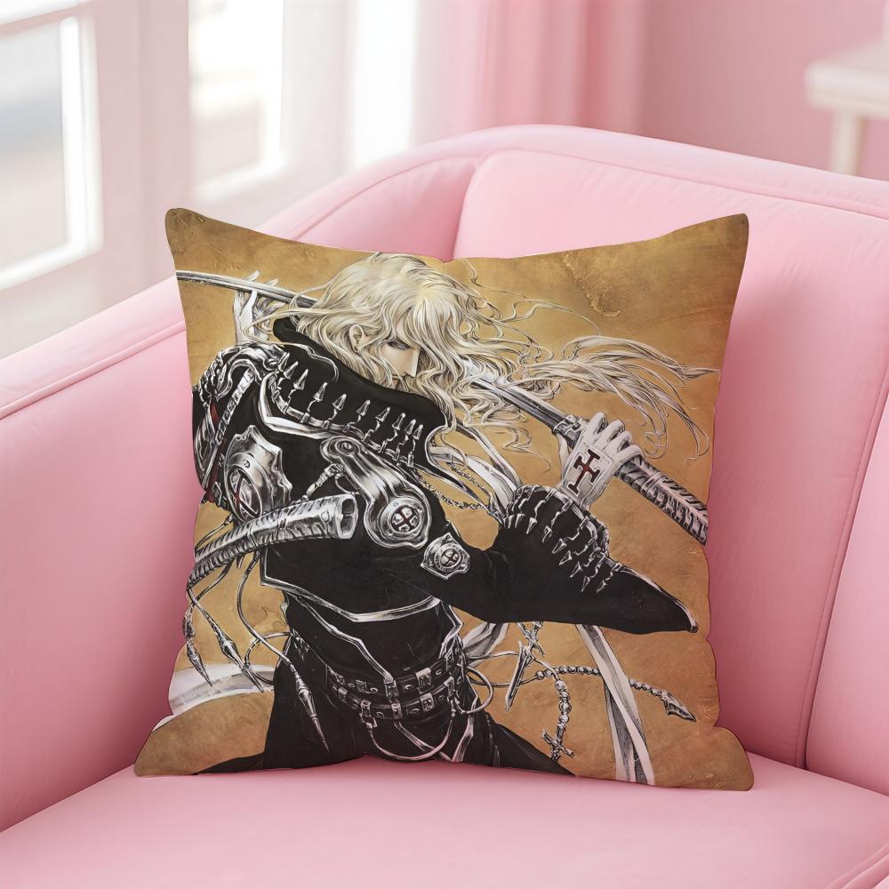 Hot Anime TTrinity BloodS Cushion Cover Pillowcase Short Plush Invisible zipper Room Sofa Cushion Cover