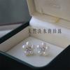 Design a New Model S9Pure Silver Needle, Sweet and Delicate Design, Natural Freshwater Pearl and Diamond-studded Flower Earrings, Women's Jewelry