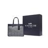COACH Field Fabric With Leather Tote Bag, Shopping Bag, Shoulder Bag, Handbag Large Women's Marine Blue Monogram C3282-B4RH3
